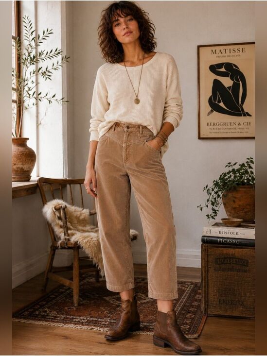 Jag Jeans Pants - WOMEN'S VINTAGE JAG WIDE WALE TAN CORDUROY STRAIGHT LEG PANTS SIZE 2/4 EUC